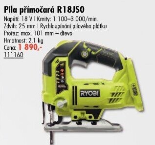 Aku přímočará pila Ryobi R18JS0