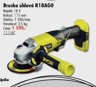 Aku úhlová bruska Ryobi R18AG0