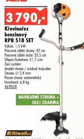 Křovinořez benzinový Riwall RPB518