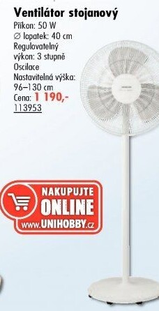 Stojanový ventilátor SFN 4060WH Sencor