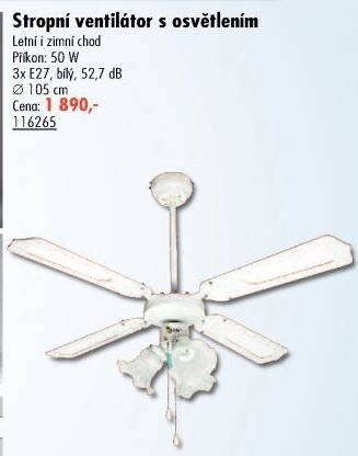 Ventilátor stropní s osvětlením