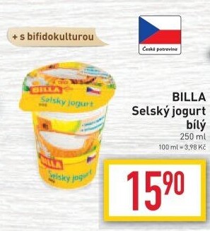 Bílý jogurt selský Billa