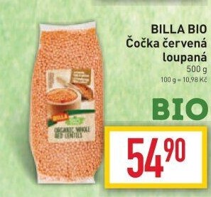 Čočka červená Naše Bio Billa