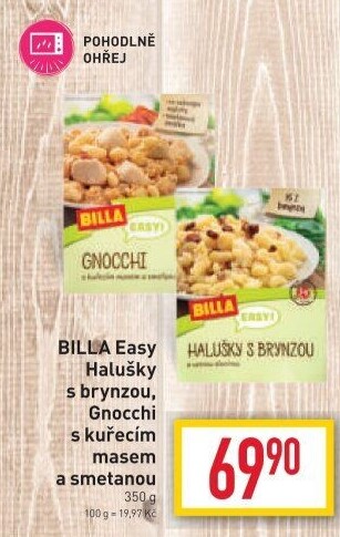Halušky s brynzou Easy Billa