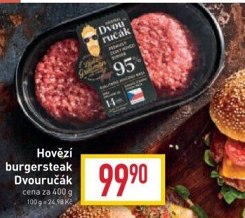 Hovězí burger dvouručák Kostelecké uzeniny