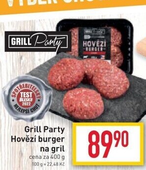 Hovězí burger Grill Party