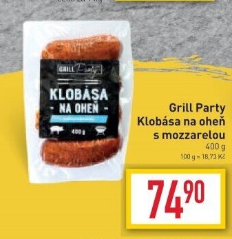 Klobása na oheň s mozzarelou Grill Party