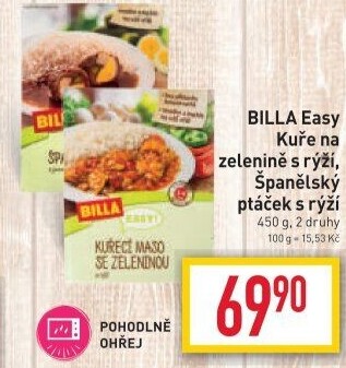 Kuřecí maso se zeleninou a rýží Easy Billa