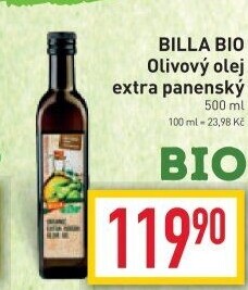Olivový olej extra panenský Naše Bio Billa