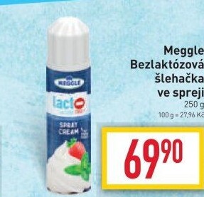 Šlehačka ve sprejibez laktózy Meggle