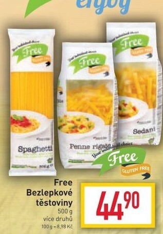 Těstoviny bez lepku Billa Gluten Free