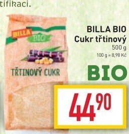 Třtinový cukr Naše Bio Billa