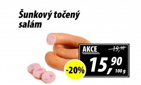 Salám šunkový točený