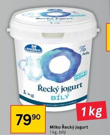 Bílý jogurt řecký 0% Milko