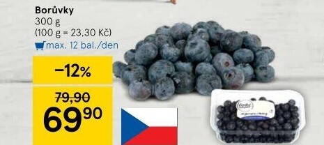 Borůvky Čerstvě utrženo