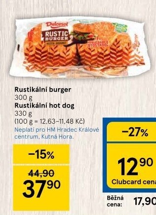 Burger rustikální Dulcesol