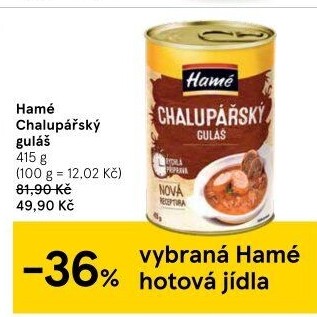 Chalupářský guláš Hamé - konzerva