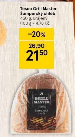 Chléb Šumperský Grill Master Tesco