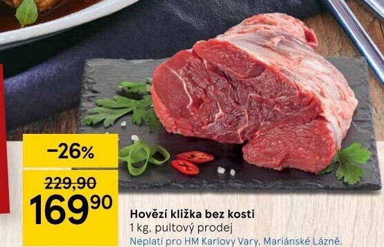 Hovězí přední bez kosti - kližka