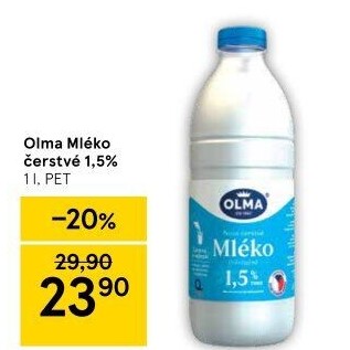 Mléko čerstvé Olma - 1,5% polotučné