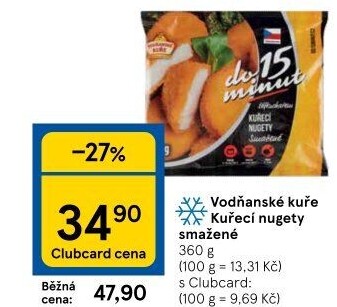 Nugetky kuřecí smažené mražené Vodňanské kuře