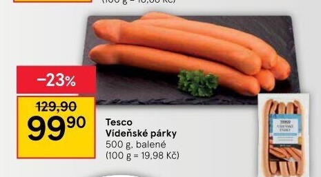 Párky vídeňské Tesco