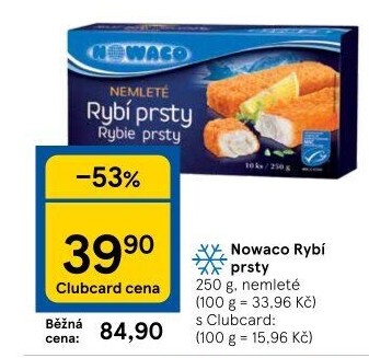 Rybí prsty nemleté mražené Nowaco Premium
