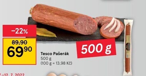 Salám Pašerák Tesco