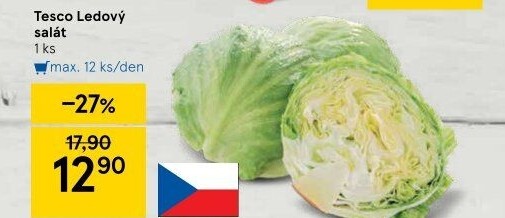 Salát ledový Tesco