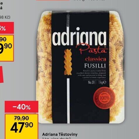 Těstoviny semolinové Adriana