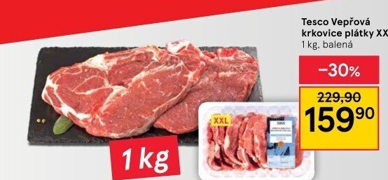 Vepřová krkovice bez kosti Tesco
