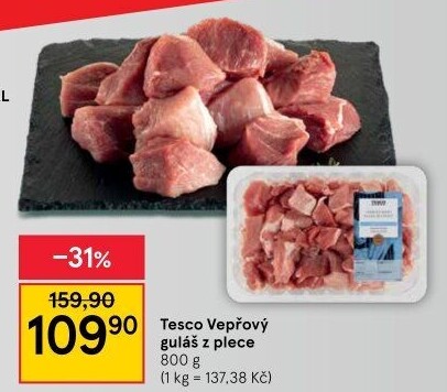 Vepřové maso na guláš Tesco