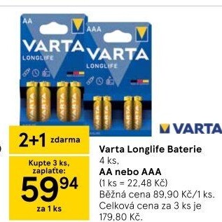 Baterie alkalické Longlife Varta