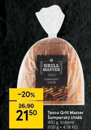 Chléb Šumperský Grill Master Tesco