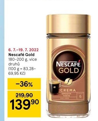 Instantní kávy Nescafé Gold