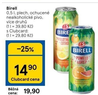 Nealkoholické pivo ochucené Birell