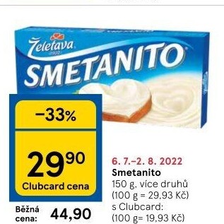 Sýr tavený Smetanito Želetava