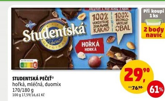 Čokoláda Studentská pečeť Orion