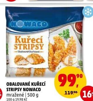 Kuřecí stripsy mražené Nowaco