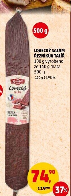 Salám lovecký Řezníkův talíř