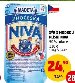 Sýr Niva Jihočeská 50% Madeta