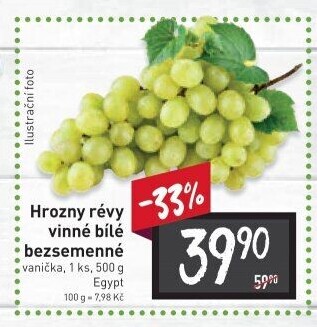 Hrozny bílé bezsemenné
