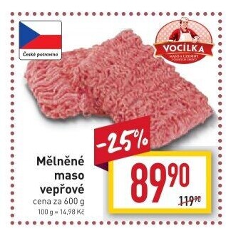 Maso mleté vepřové Vocílka