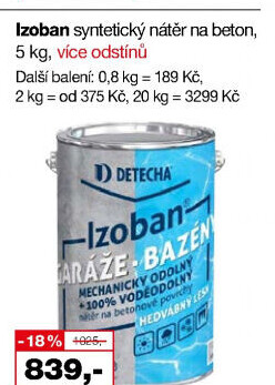 Nátěr na beton Izoban Detecha