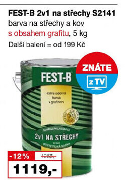 Nátěr na střechy i železo Fest - B 2v1