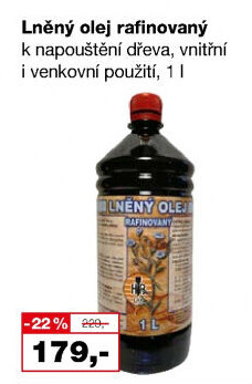 Olej lněný rafinovaný HB-Lak