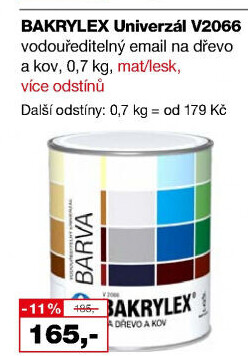 Univerzální email Bakrylex Mat Barvy a laky Hostivař
