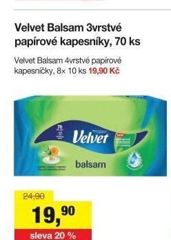 Papírové kapesníčky 3vrstvé Velvet - box
