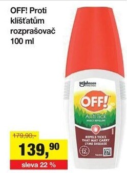 Repelent sprej na komáry a klíšťata Off!