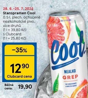 Nealkoholické pivo ochucené Staropramen Cool